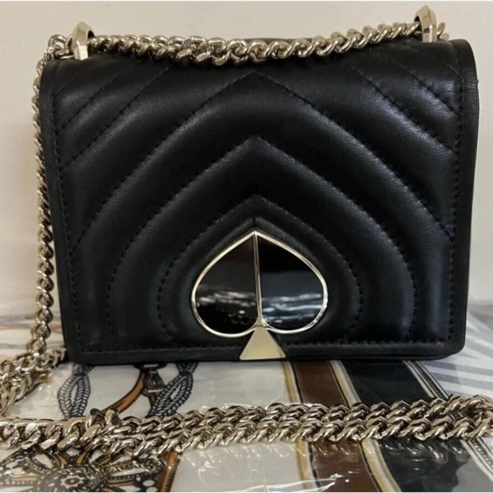 luxury Leather Black clutch Kate Spade